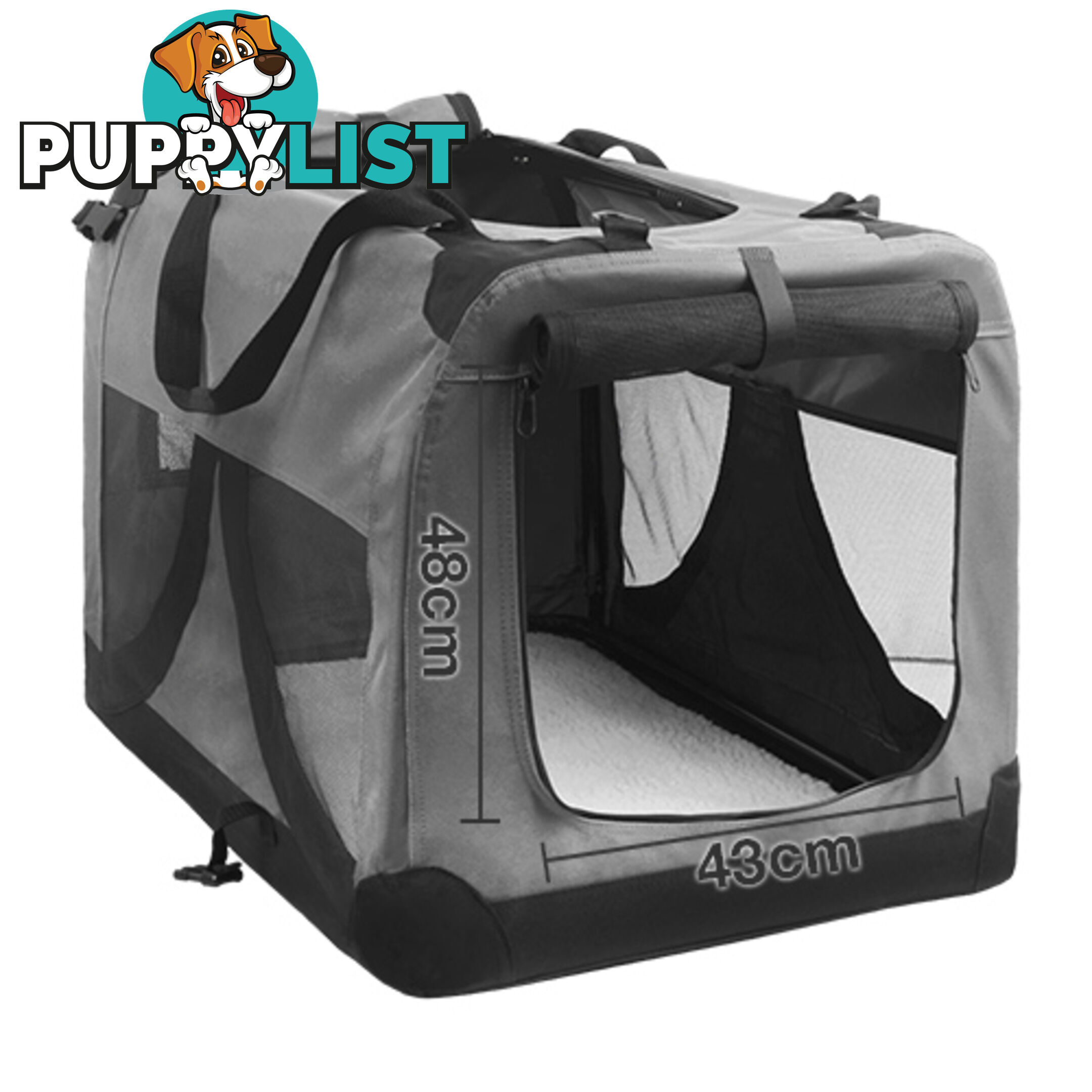 XL Pet Soft Cage Puppy Dog Cat Collapsible Crate Carrier Foldable Kennel Grey