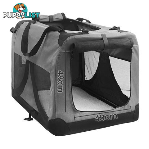 XL Pet Soft Cage Puppy Dog Cat Collapsible Crate Carrier Foldable Kennel Grey