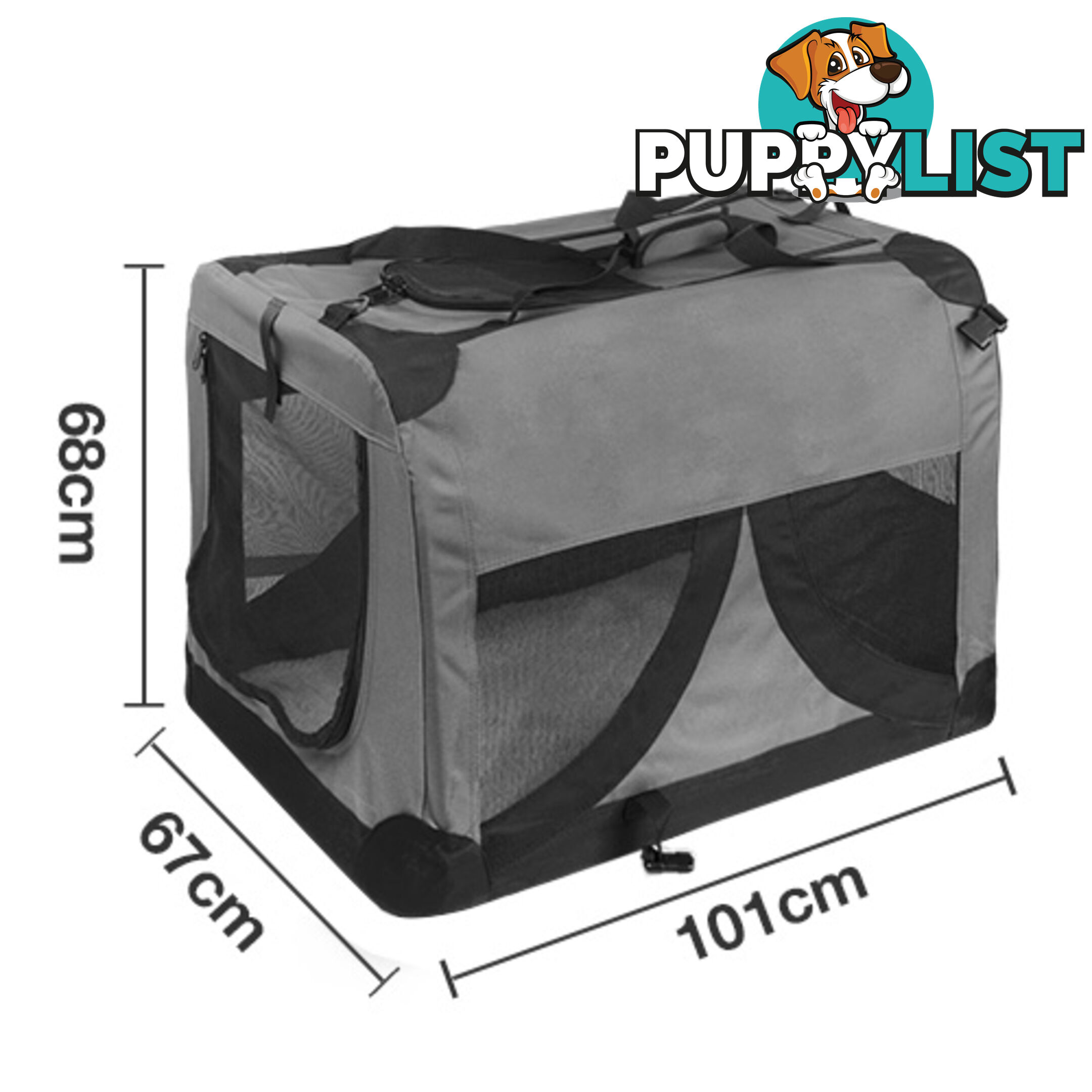 XL Pet Soft Cage Puppy Dog Cat Collapsible Crate Carrier Foldable Kennel Grey