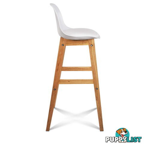 2 x High Seat Back Barstools Kitchen Cafe Office Counter Height Chairs White