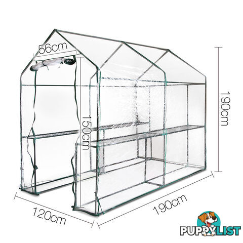 Garden Walk In Greenhouse PVC Cover Plant House Decks Shed Green House 1.9Mx1.2M