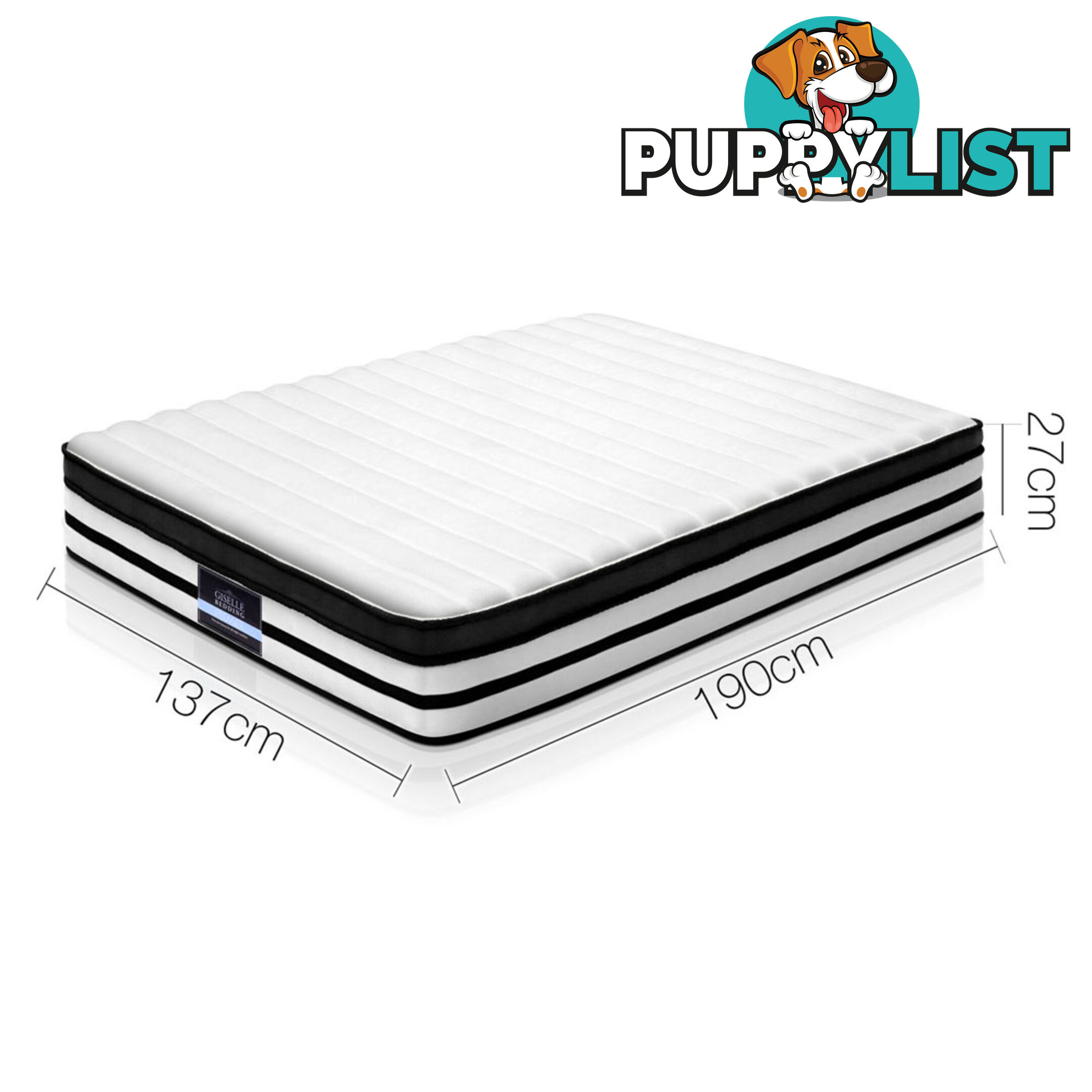 Luxury Double Size Euro Top Mattress Pocket Spring Medium Firmness