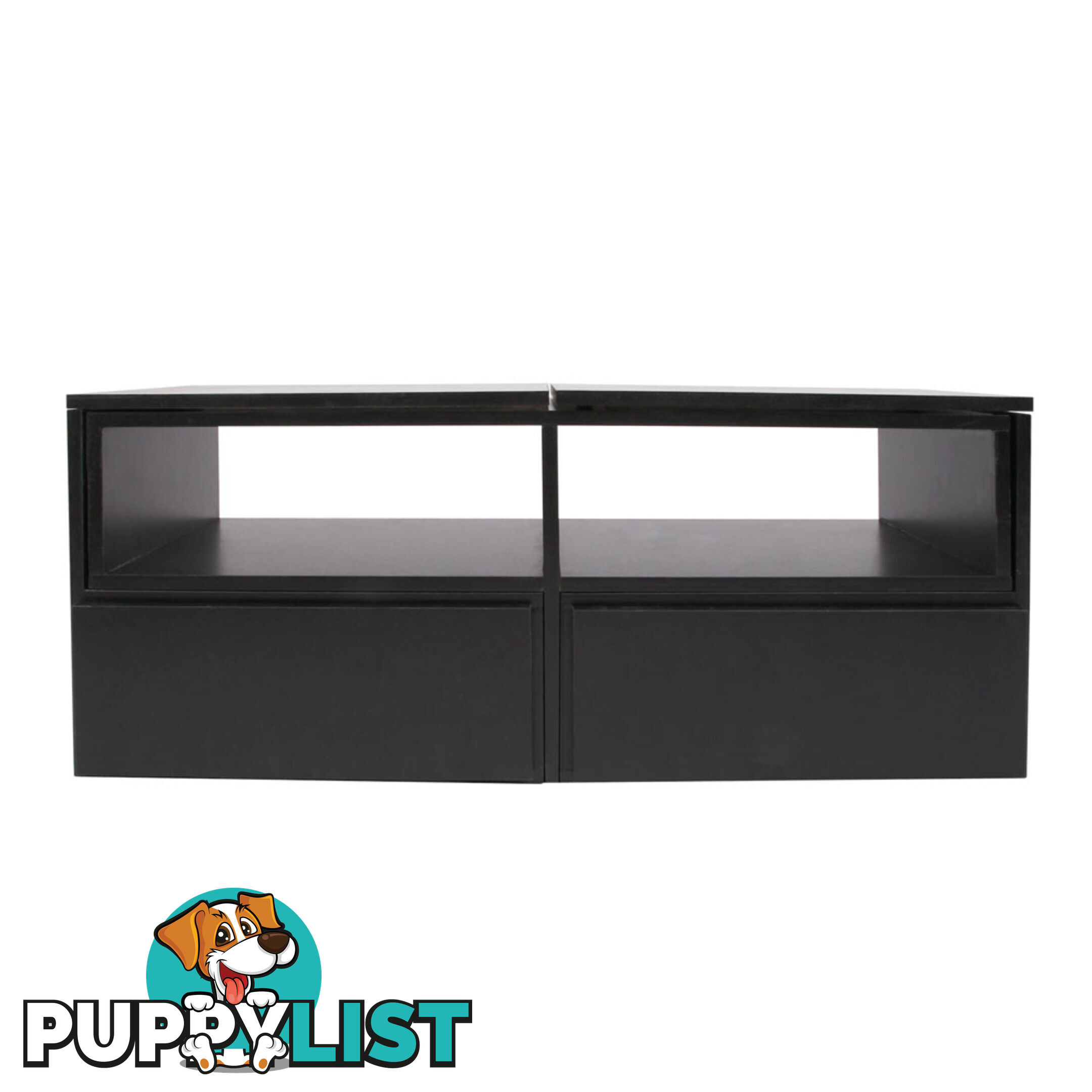 TV Stand Entertainment Unit Adjustable Cabinet Black