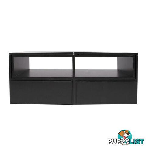 TV Stand Entertainment Unit Adjustable Cabinet Black