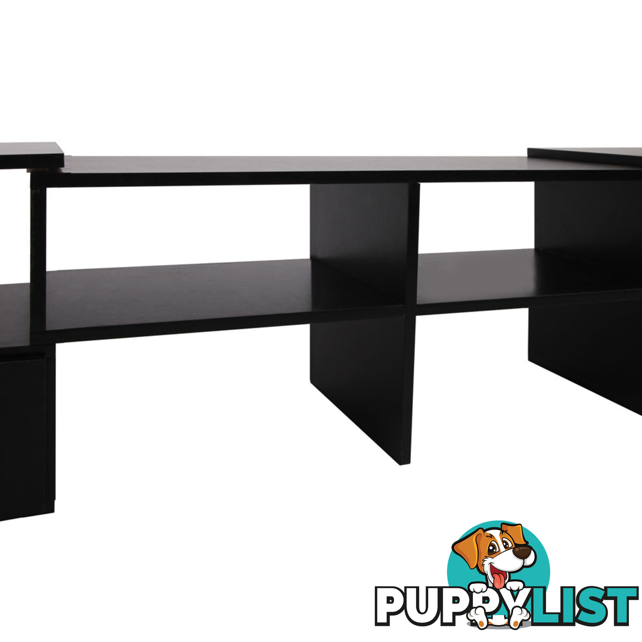 TV Stand Entertainment Unit Adjustable Cabinet Black