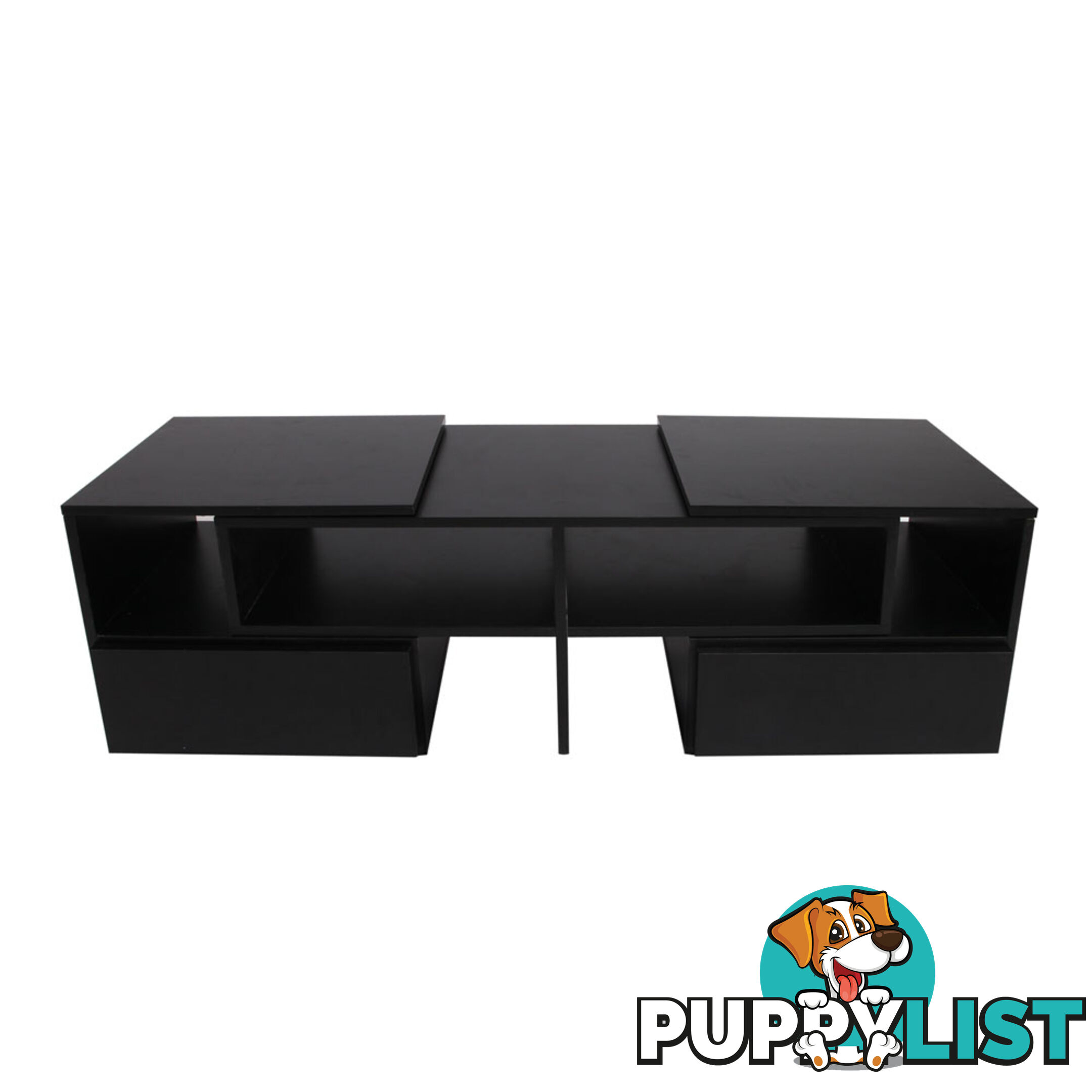 TV Stand Entertainment Unit Adjustable Cabinet Black