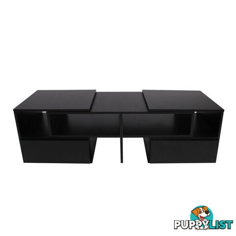 TV Stand Entertainment Unit Adjustable Cabinet Black