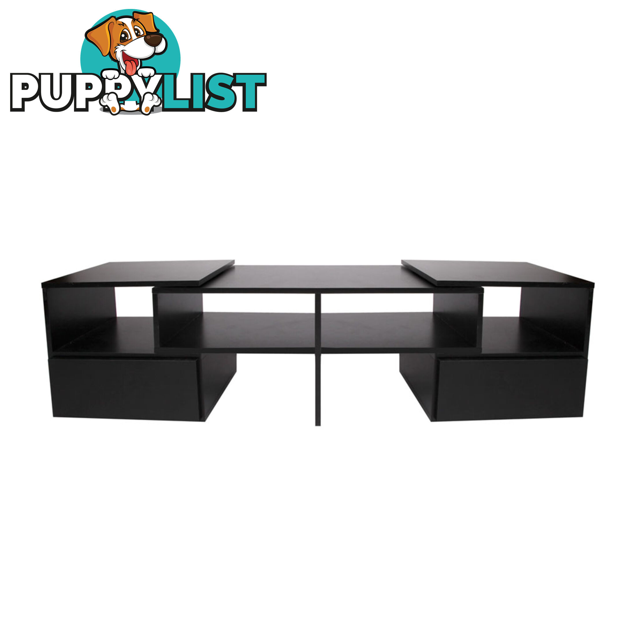 TV Stand Entertainment Unit Adjustable Cabinet Black