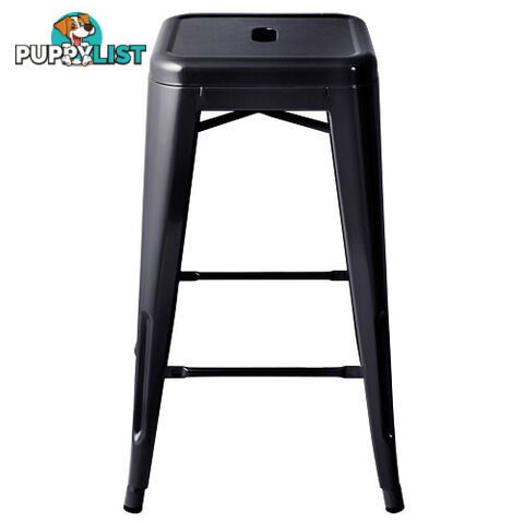 Set of 4 Replica Tolix Kitchen Bar Stool 66cm Black