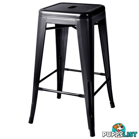 Set of 4 Replica Tolix Kitchen Bar Stool 66cm Black