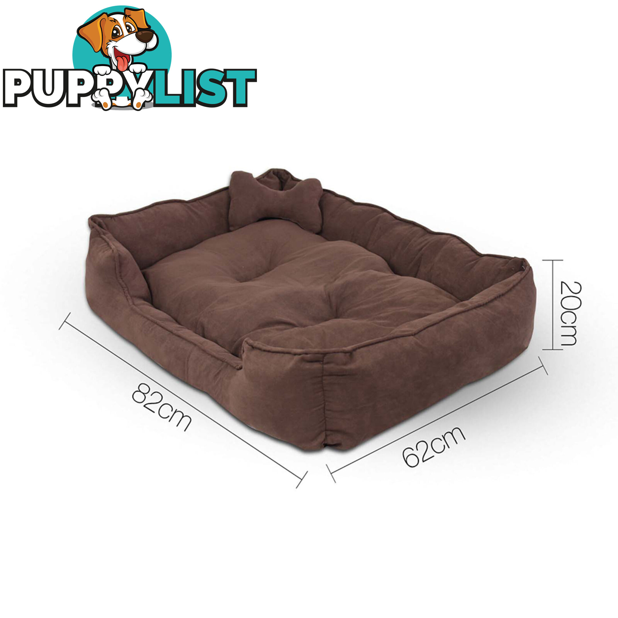 Faux Suede Washable Dog Bed - Medium