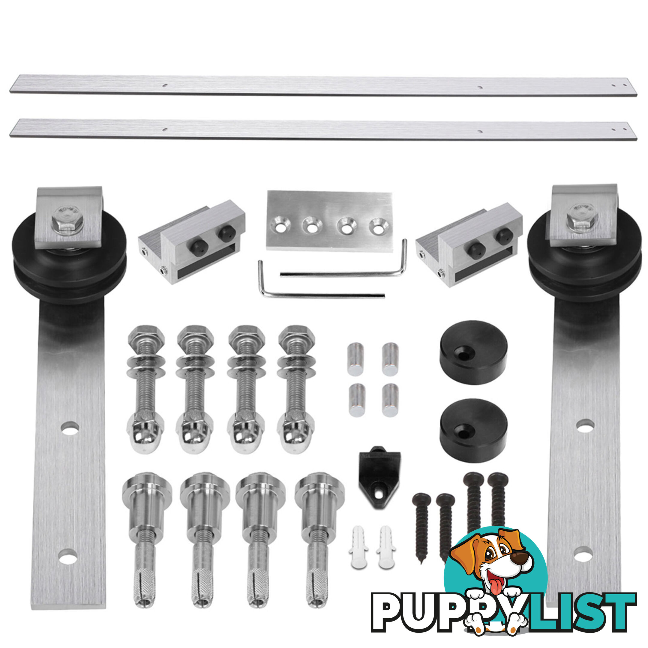 Stainless Steel Sliding Barn Door Hardware Set Home Office Interior Closet 2M