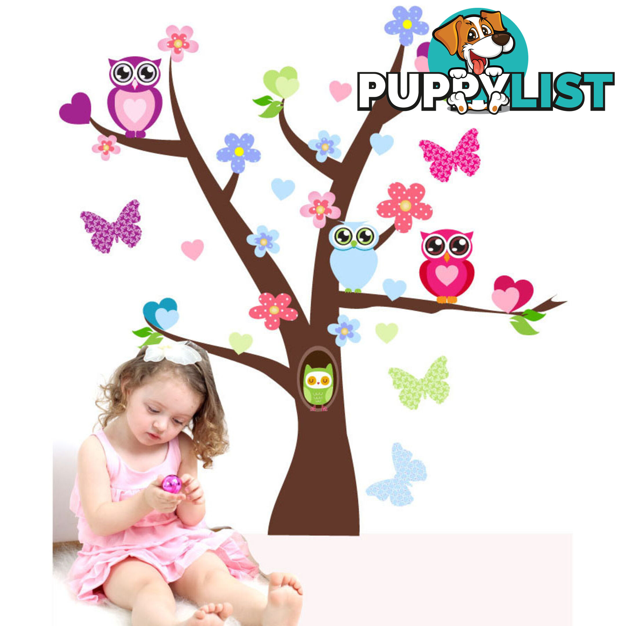 Tree and Owl Wall Stickers - Totally Movable