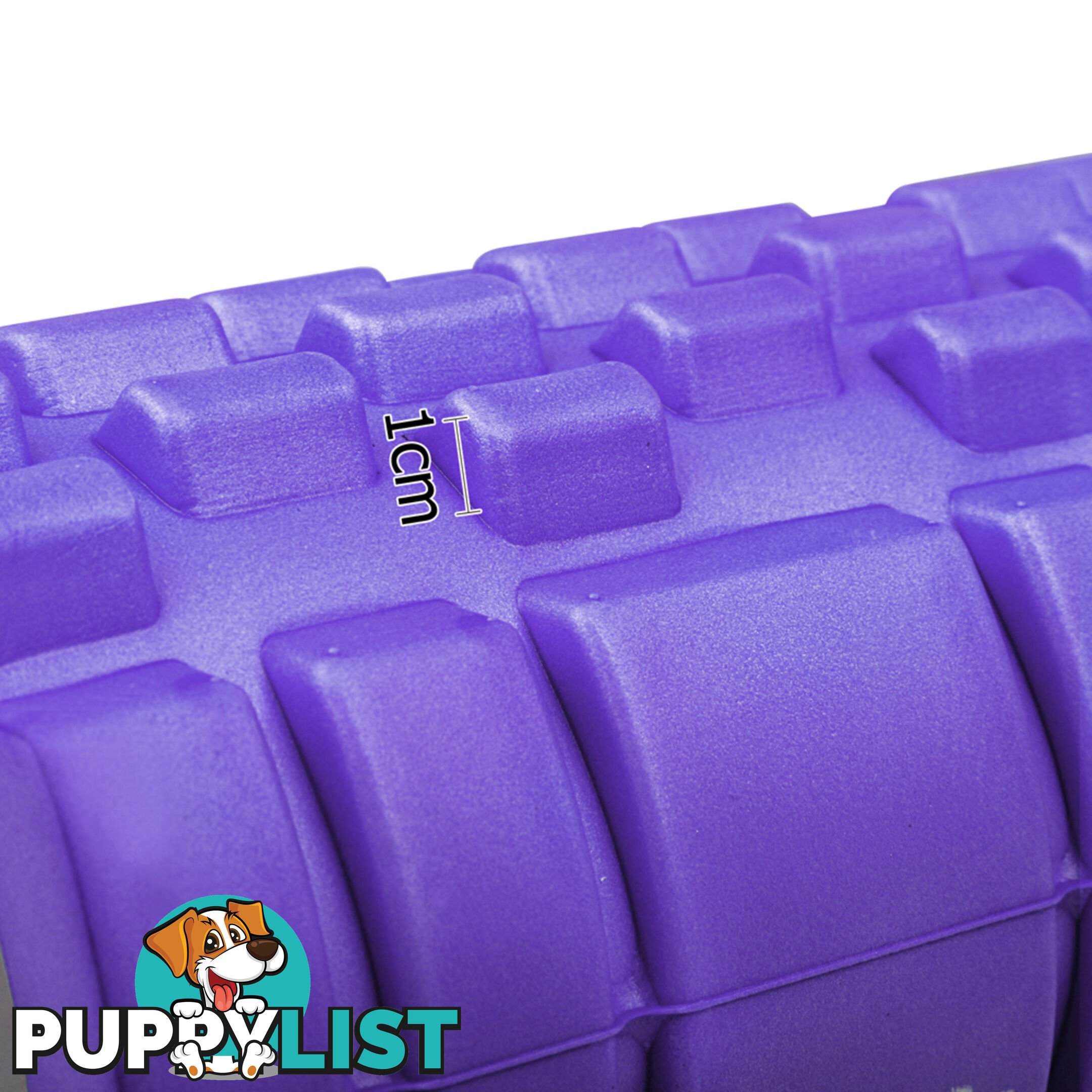 Yoga Gym Pilates EVA Grid Foam Roller Purple 33 x 14cm