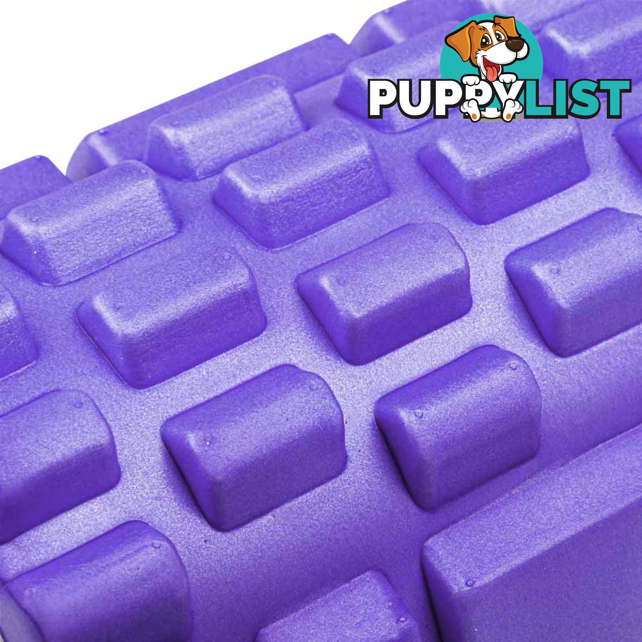 Yoga Gym Pilates EVA Grid Foam Roller Purple 33 x 14cm