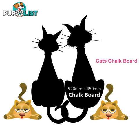 Funky Cats Chalk Black Board Kitchen Wall Stickers