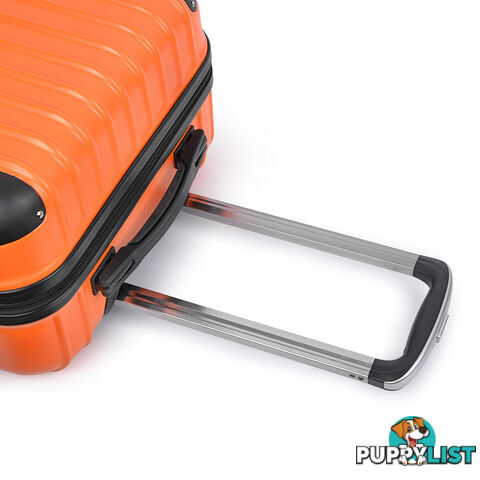 3PCS Travel Luggage Set Hard Shell Super Lightweight Suitcase TSA Lock Orange