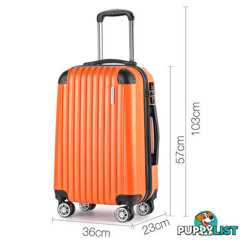 3PCS Travel Luggage Set Hard Shell Super Lightweight Suitcase TSA Lock Orange