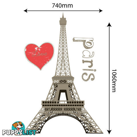 Extra Large Size Paris Eiffel Tower Wall Stickers - Totally Movable