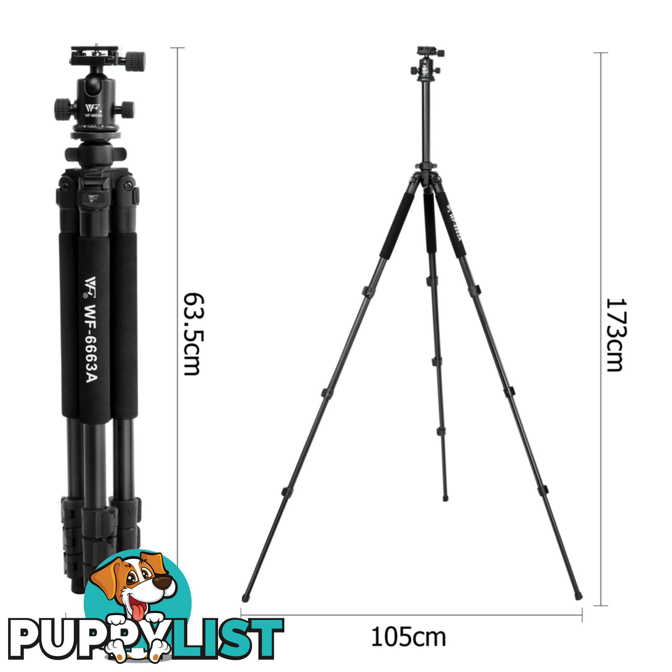 Professional Ball Head Tripod Digital Camera 173cm