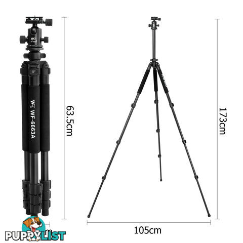 Professional Ball Head Tripod Digital Camera 173cm