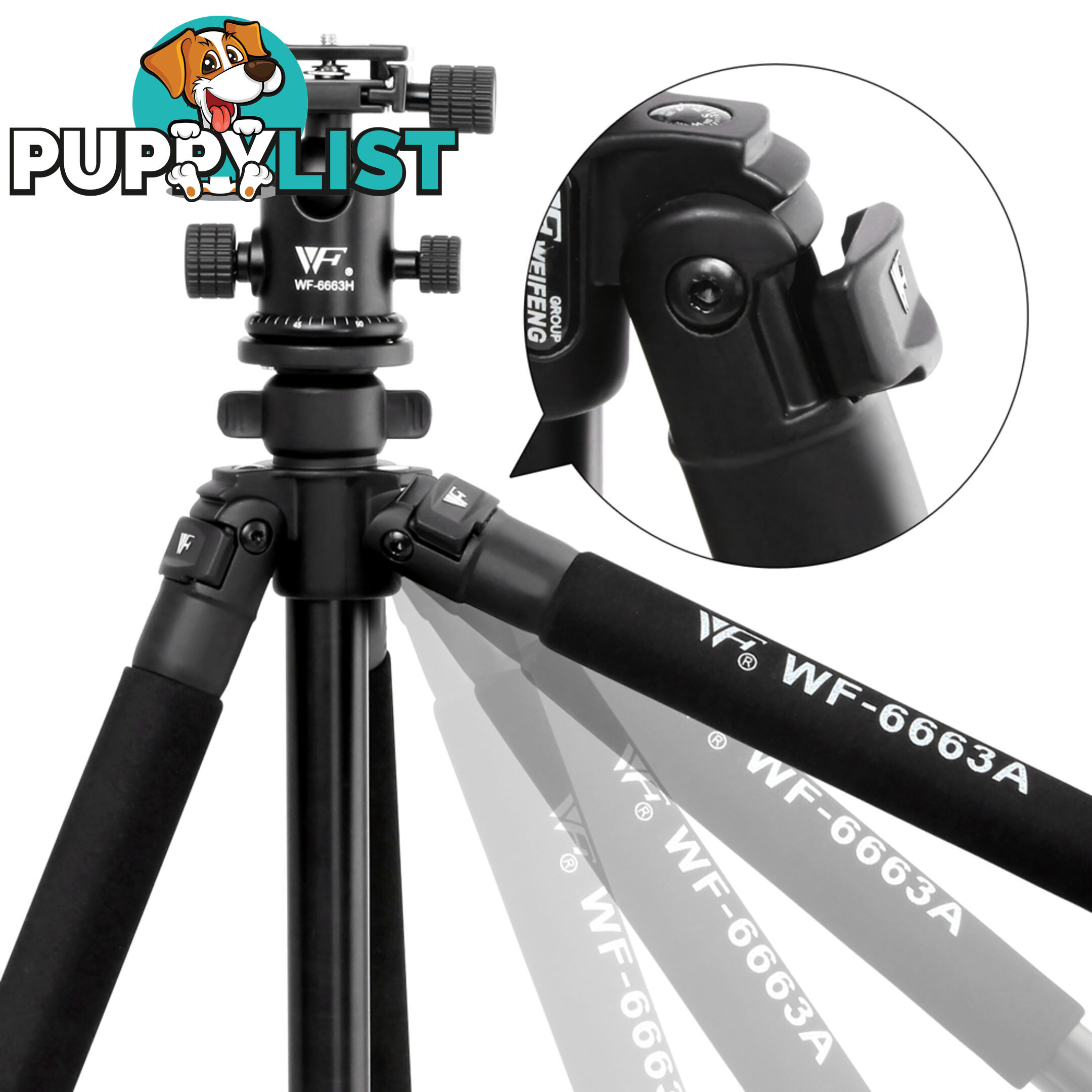 Professional Ball Head Tripod Digital Camera 173cm