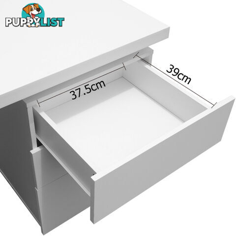 Office Computer Desk Home Study Table 3 Drawer Cabinet Student Kids Desk White