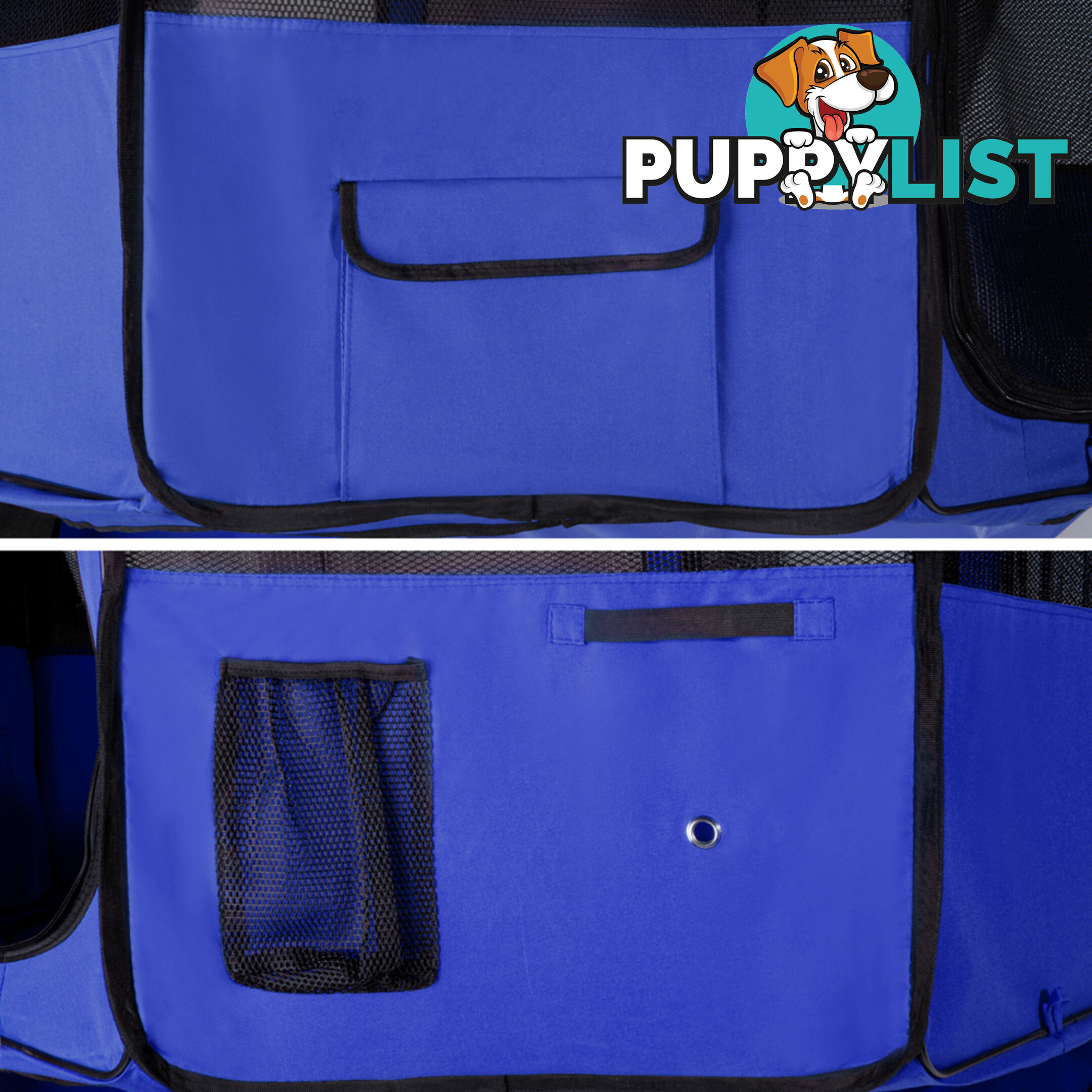 XL Portable Pet Playpen 8 Panel Dog Puppy Cat Exercise Soft Cage Crate Tent Blue