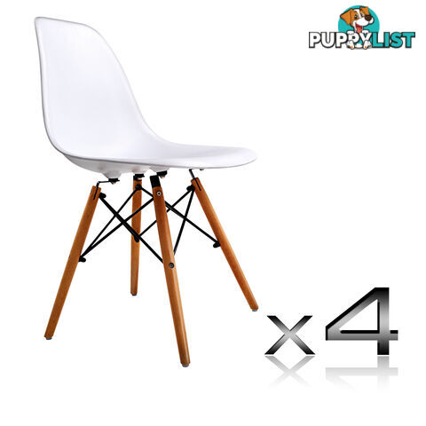 Set of 4 Dining Chair White