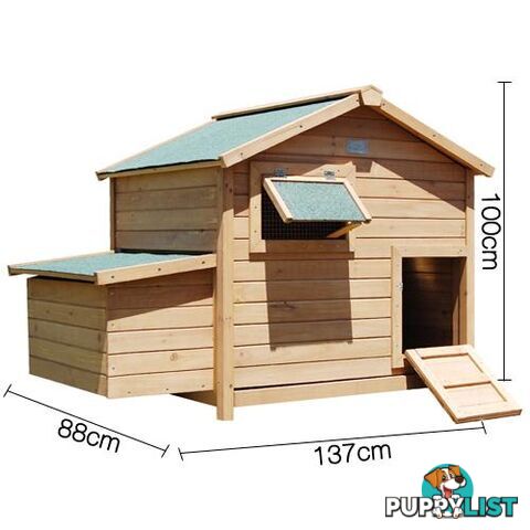 Deluxe Wooden Chicken Coop Hen House Rabbit Hutch Pet Guinea Pig Cage Chook Run