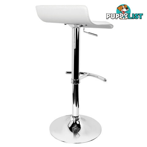 2 x PVC Leather Bar Stool Kitchen Counter Gas Lift Chair Cafe Swivel Stool White