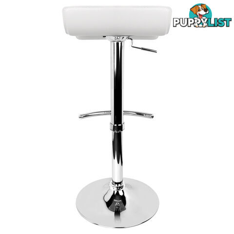 2 x PVC Leather Bar Stool Kitchen Counter Gas Lift Chair Cafe Swivel Stool White