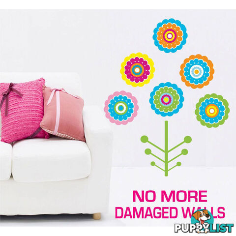 Extra Large Size Colourful Flower Tree Wall Stickers - Totally Movable