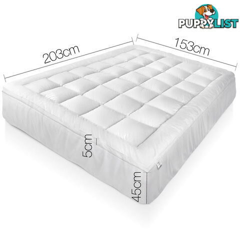 1000GSM Bamboo Fabric Pillowtop Mattress Topper Bed Cover Protector 5cm Queen