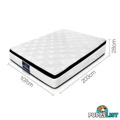 Luxury Mattress 28cm Natural Latex Pillow Top 5 Zone Pocket Spring King Single