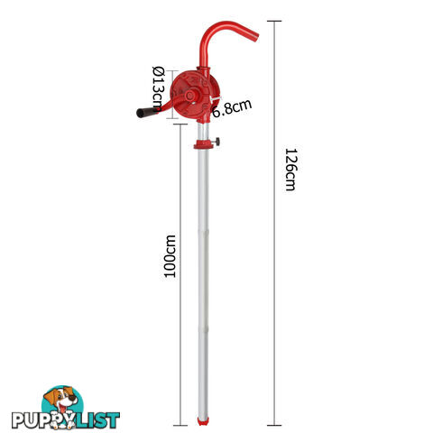 Self Dispense Diesel Pump Hand Rotary Gas Oil Fuel Pump Oil Drum Tank Transfer