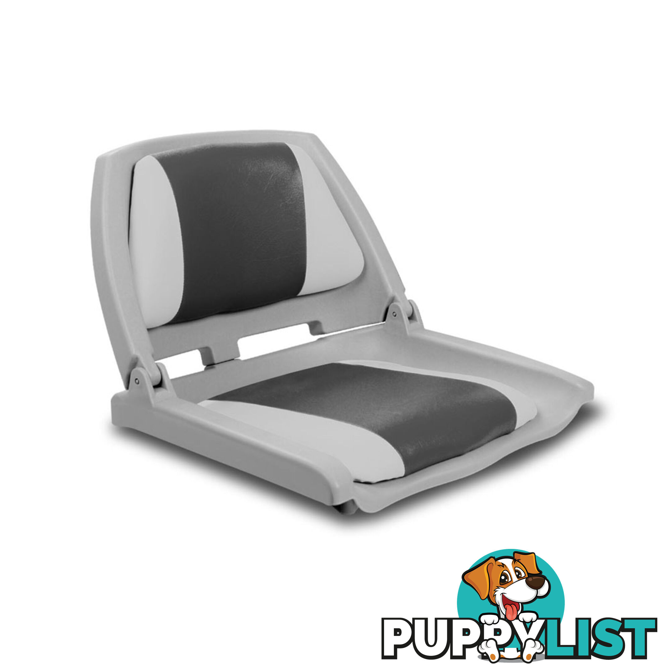 Folding Marine Boat Seat Grade Vinyl All Weather Swivel Grey Charcoal