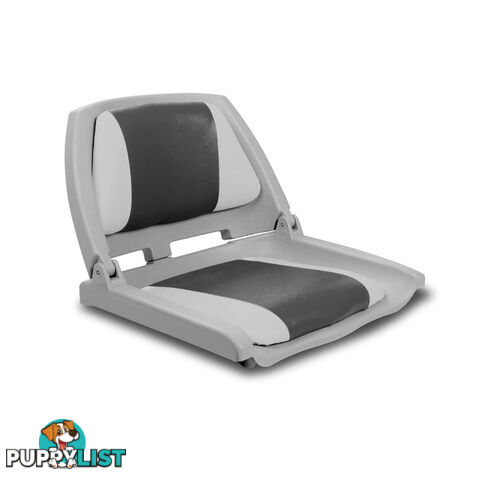 Folding Marine Boat Seat Grade Vinyl All Weather Swivel Grey Charcoal