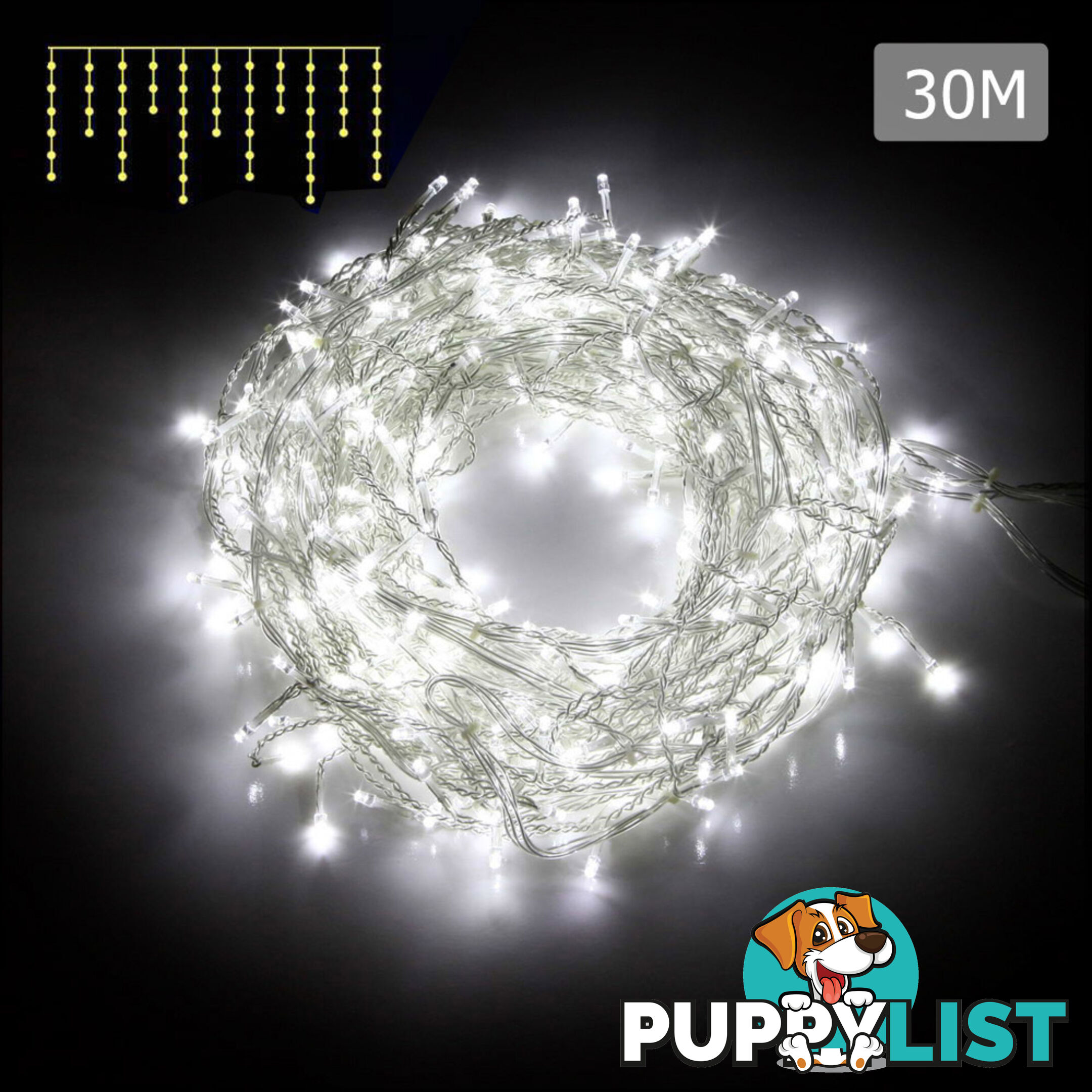 White 800 LED Fairy Icicle Lights Outdoor Indoor Decoration Wedding Party