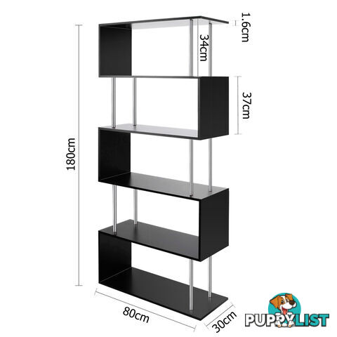 5 Tier Display/Book/Storage Shelf Unit Black