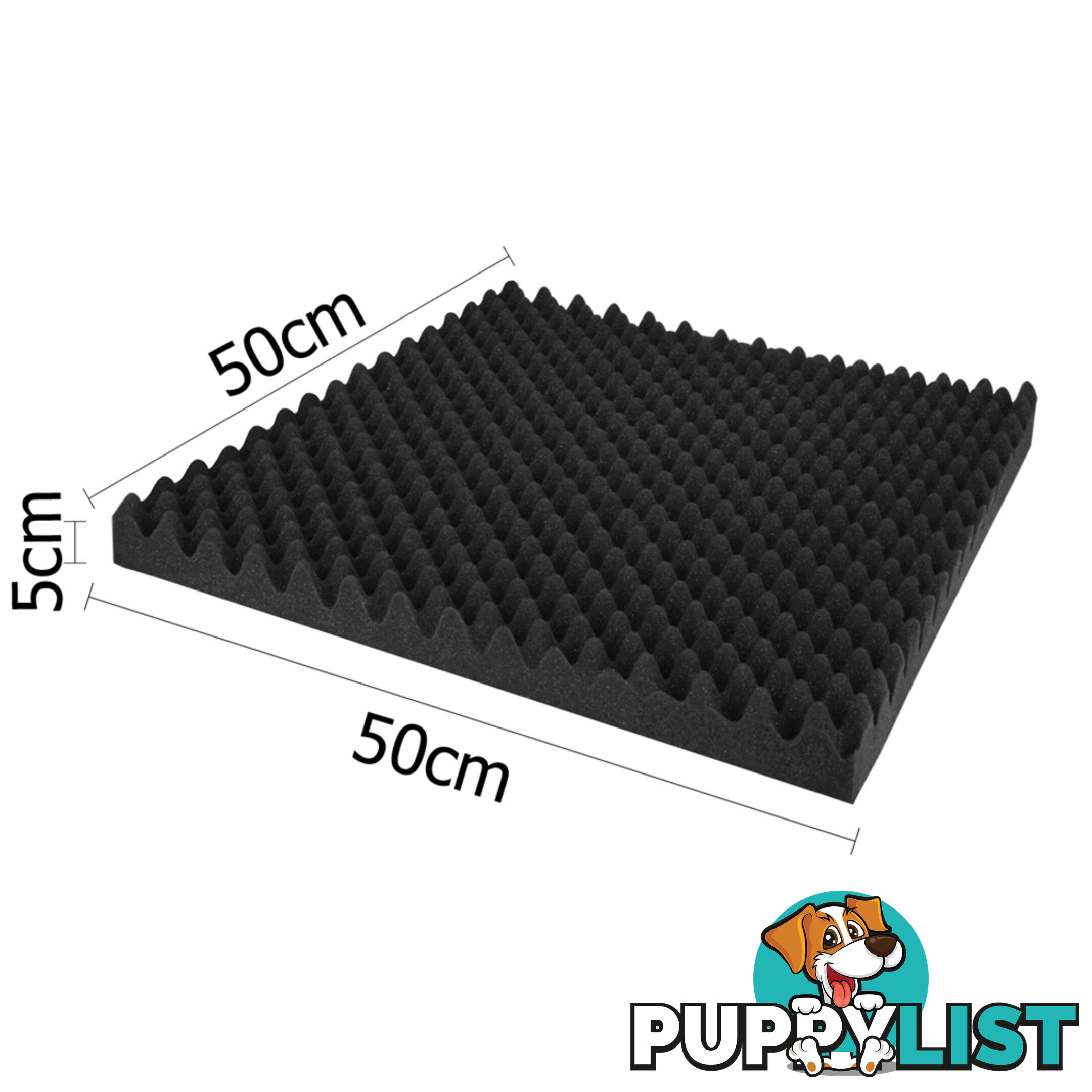 Studio 20 Eggshell Acoustic Foam Black 50 x 50cm