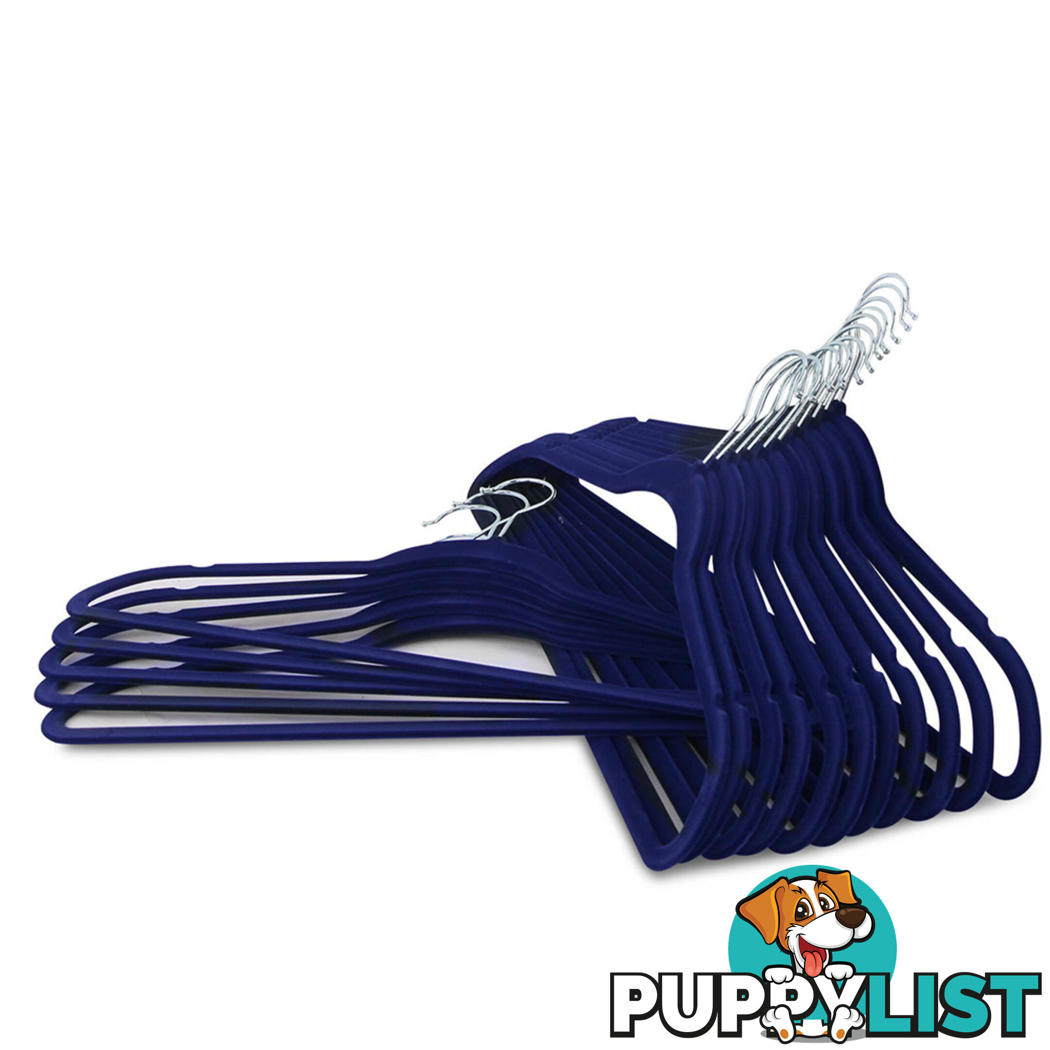 Set of 50 Slim Navy Velvet Hangers