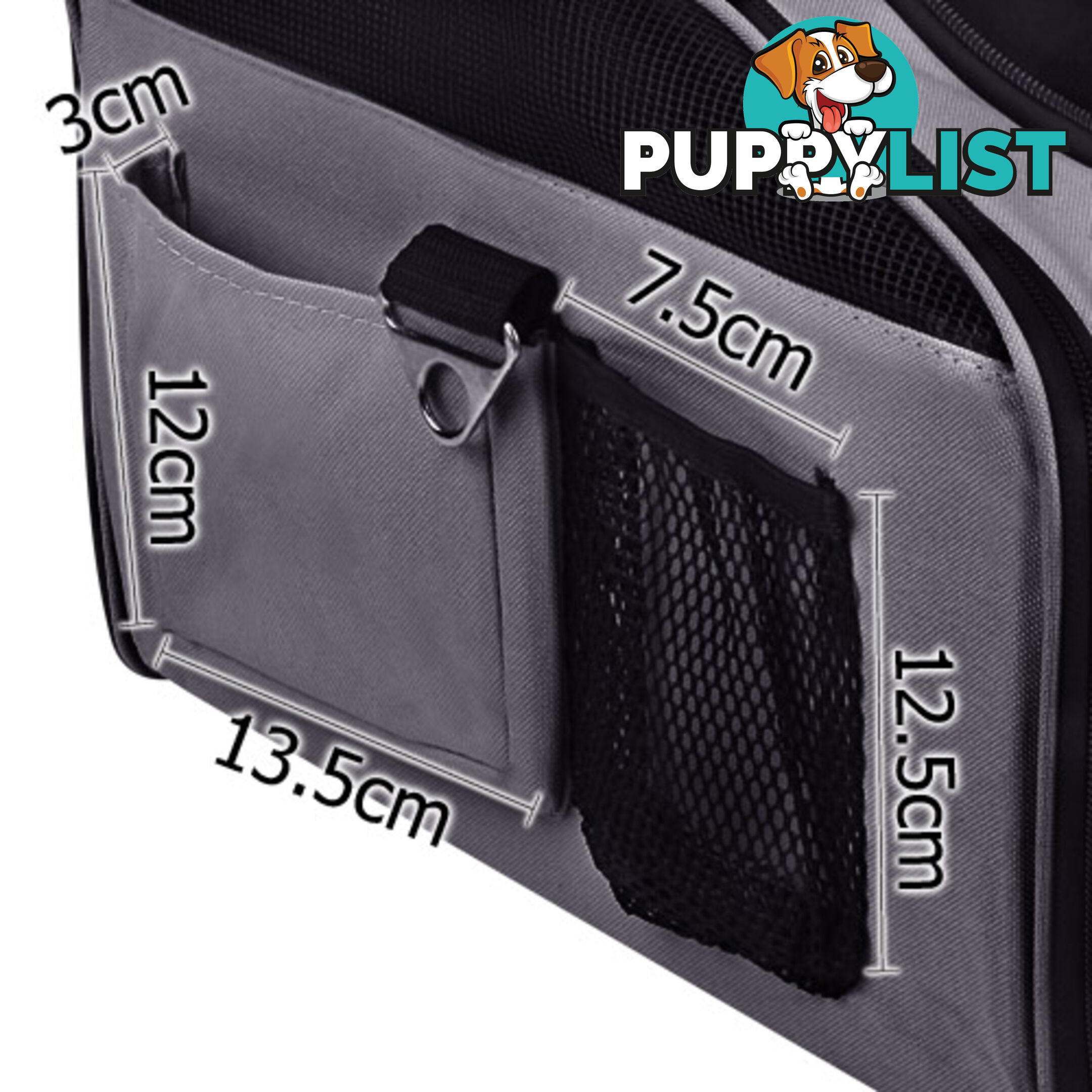 Pet Dog Cat Car Seat Carrier Travel Bag Large Grey