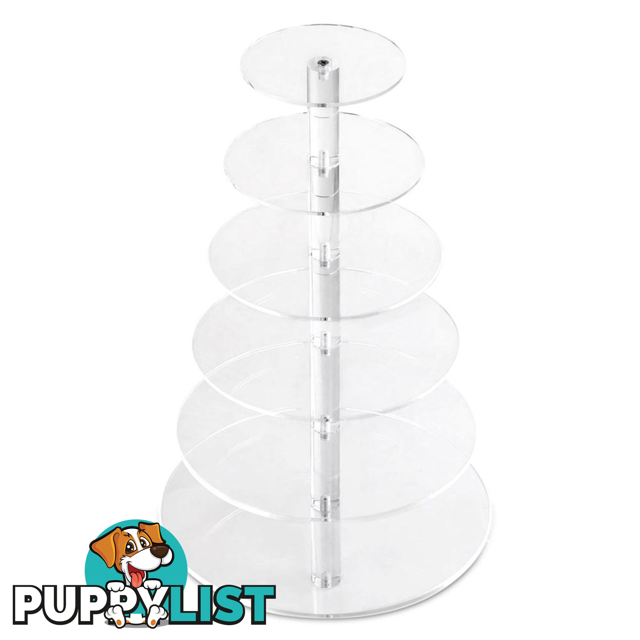 6 Tier Cake Stand Clear Acrylic Display Plate High Tea Wedding Birthday Party