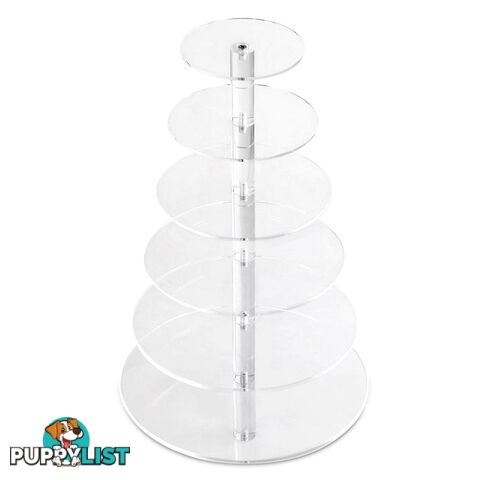 6 Tier Cake Stand Clear Acrylic Display Plate High Tea Wedding Birthday Party