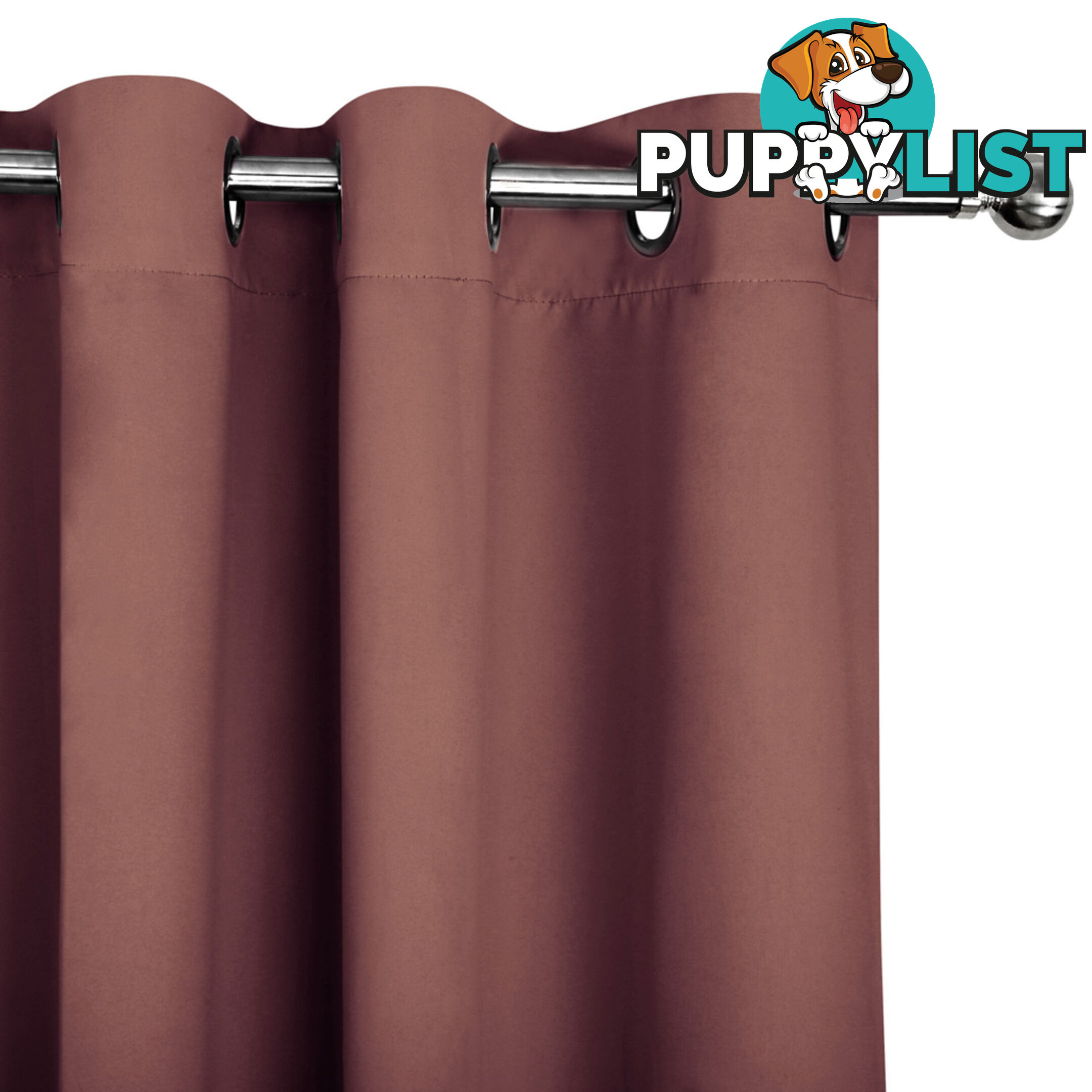 ArtQueen 3 Pass Eyelet Blockout Curtain Brown 240cm