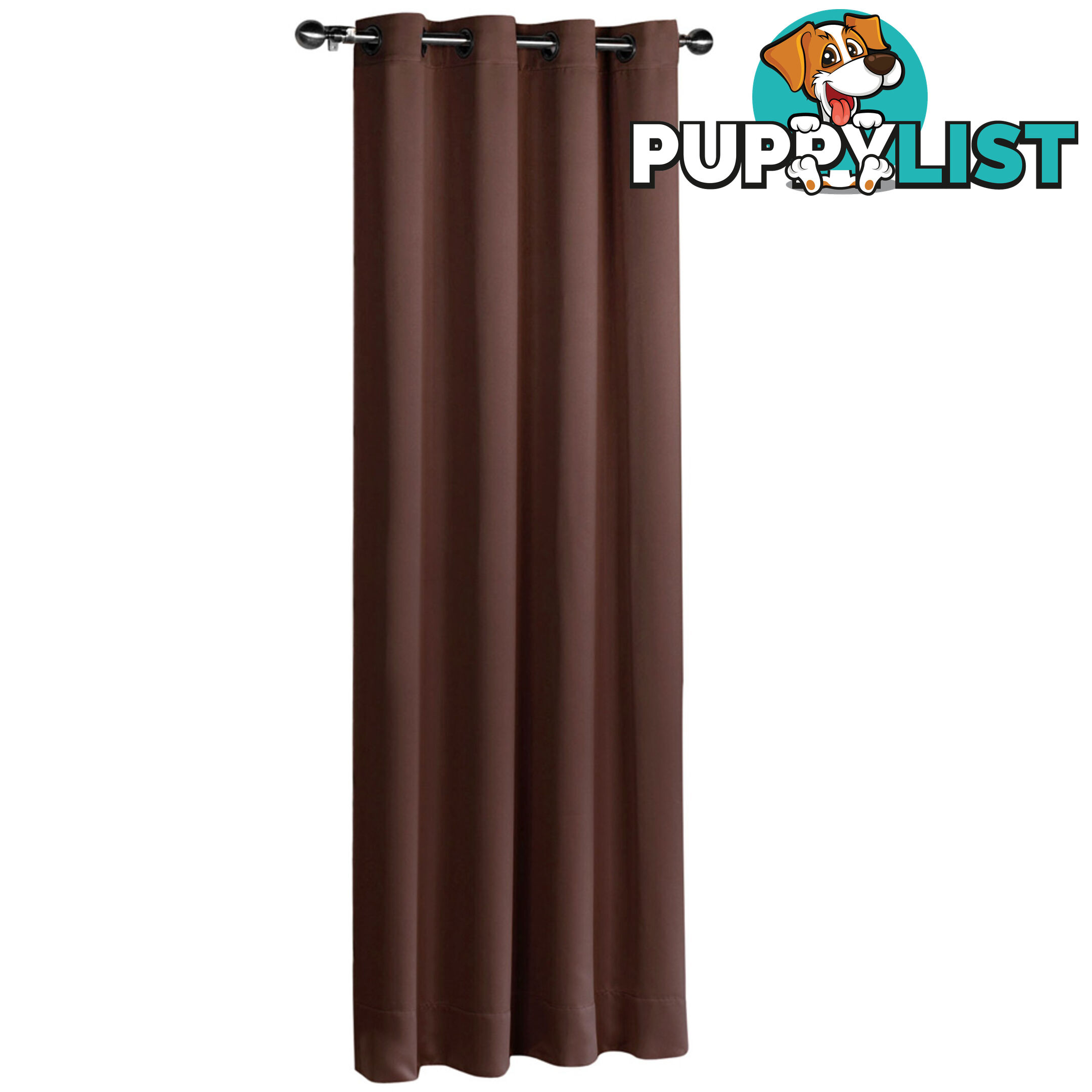 ArtQueen 3 Pass Eyelet Blockout Curtain Brown 240cm