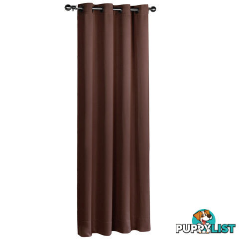 ArtQueen 3 Pass Eyelet Blockout Curtain Brown 240cm