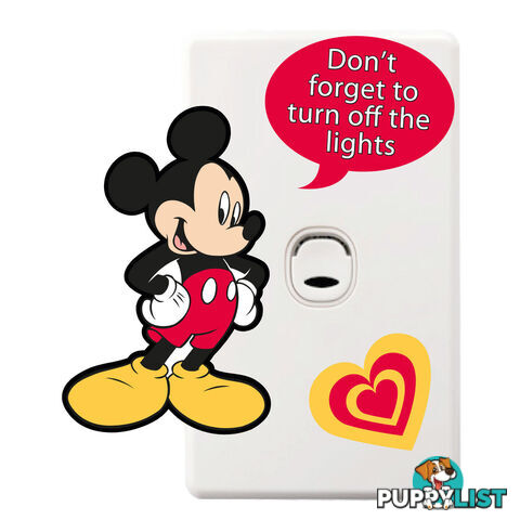 Mickey Mouse Light Switch Wall Sticker - Totally Movable