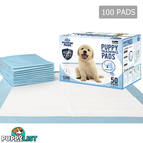 100 Puppy Toilet Pads Super Absorbent Pet Cat Dog Pee Potty Training Pad Blue